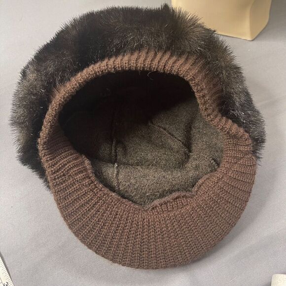 Vintage Black Faux Fur Hat 70s Mod - Picture 8 of 8